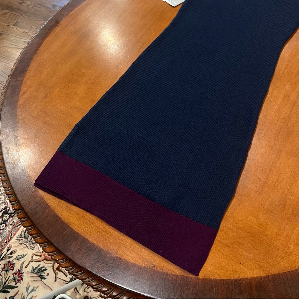 NEW‎ Athleta Winterlude Dress Navy/Purple Small Merino Wool Colorblock Midi - Picture 7 of 16